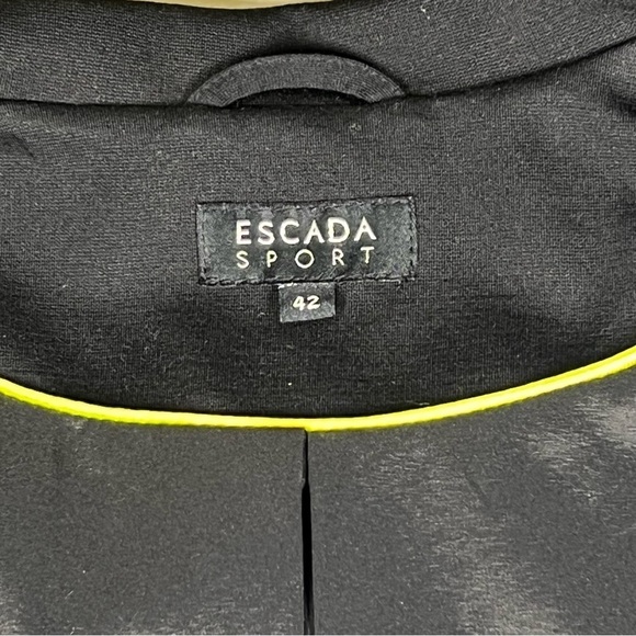 ESCADA SPORT Black Peplum Lined Drawstring Jacket Top Women's Size L EU42 - Picture 15 of 16